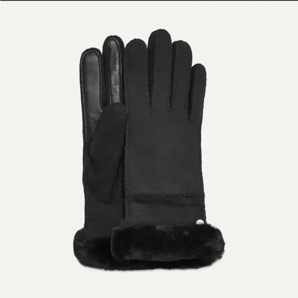 UGG Sheepskin Suede Gloves Cashmere Blend‎ Lined Touchscreen Compatible Small